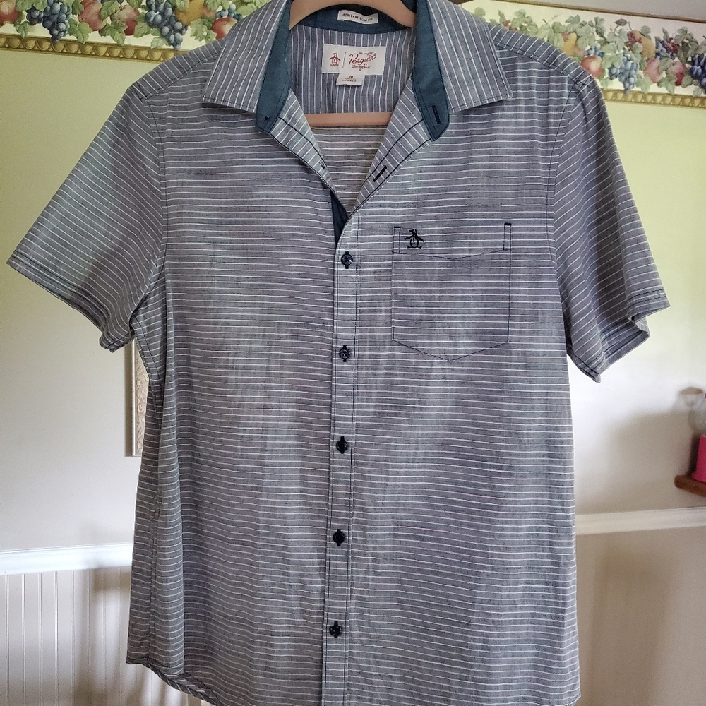 Mens Penguin  M SLIM FIT button down